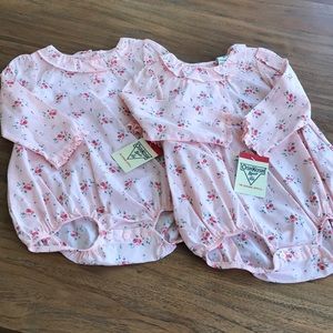 Twin girls rose bud bodysuits new w tags